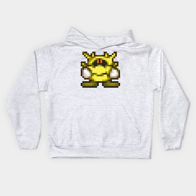 Yellow Virus Sprite Kids Hoodie by SpriteGuy95